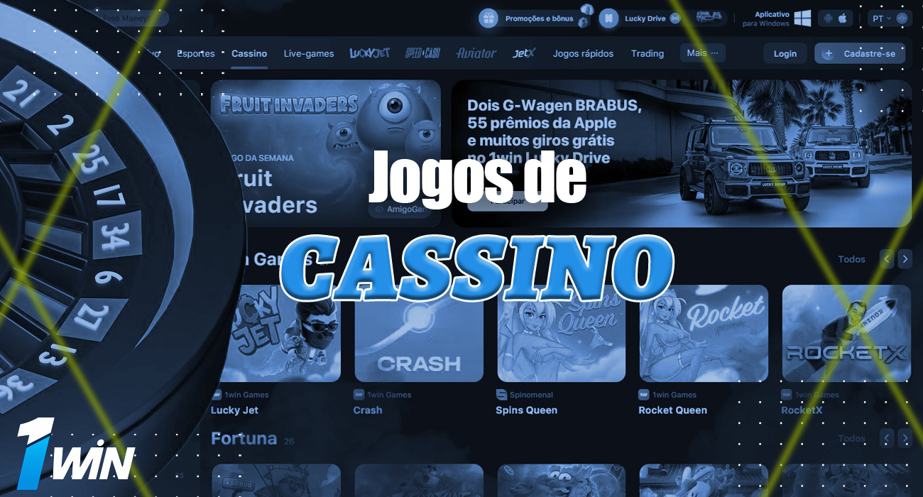 A seção de cassino do site do 1 Win.