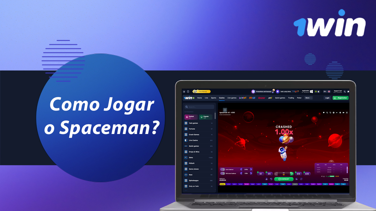 Instruções para iniciantes no 1win como começar a jogar Spaceman